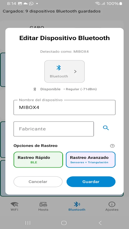 Rastreo Bluetooth de ezWifiTool